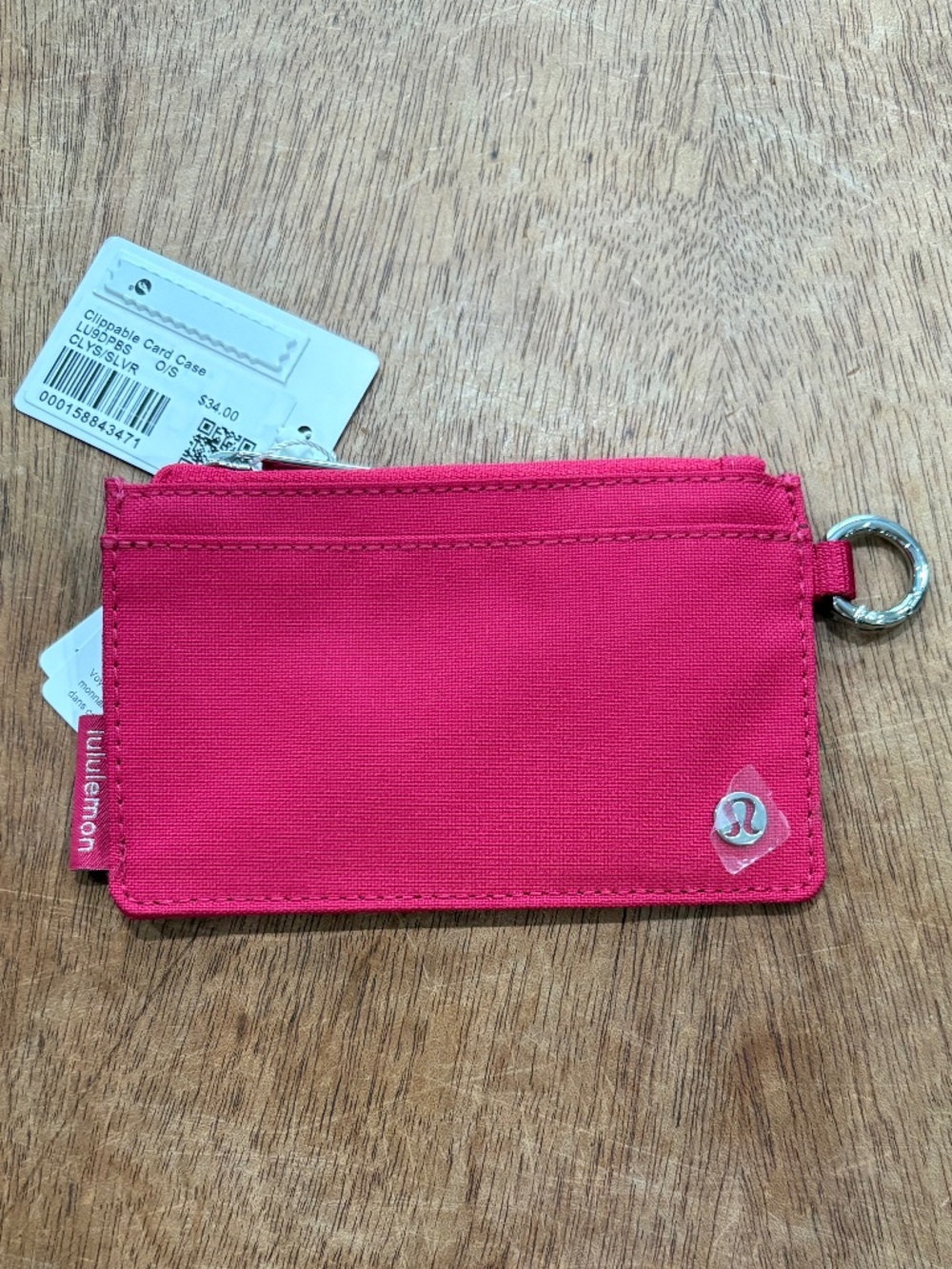 Lululemon Clippable card case Calypso pink